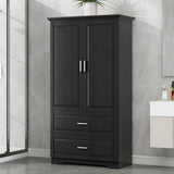 ZNTS Tall Bathroom Storage Cabinet, Cabinet with Two Doors and Drawers, Adjustable Shelf, MDF Board, N725P172882B