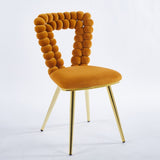 orange and gold Modern chair with iron tube legs, soft cushions and comfortable backrest, W234P188004