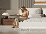 AirFrame Upholstered Bed Frame, a low, cloud-style bed frame with a double-layered upholstered W1162P549508