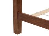 Queen Pine wooden Bed with Upholstered Headboard Panel Footboard, with Two Bed Rail Support Feet W504P268435