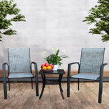 VRSHWO Garden Patio Chairs Set of 2, All Weather Metal Outdoor Dining Chairs , Garden, Poolsides, W213P335869