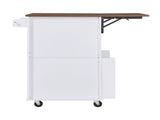 39.3" Farmhouse Kitchen Island with Drop Leaf, Kitchen Storage Island with Open Side Rack, One 44318455