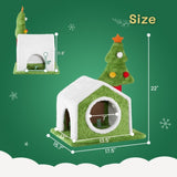 ZNTS 24in Christmas Cat House Cat Bed Cave, Soft Plush Christmas Nest Holiday Decor for Indoor Cats 64956948