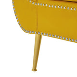 ZNTS Yellow, PU Leather, Metal Feet Upholstered Ottoman Bedroom Lounge Ottoman Flip Top Storage Sofa 74324756