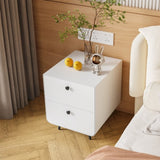 Modern Night Stand Storage Cabinet for Living Room Bedroom, Steel Cabinet with 2 Drawers,Bedside W252113552