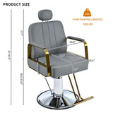 ZNTS Premium Reclining barber Chair Salon Chair for Hair Stylist with Heavy Duty Hydraulic Pump, 360&deg; N753P181908G