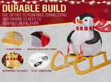 2.2FT Lighted Penguin Riding Sleigh Christmas Decorations, Pre-lit Holiday Decor with 130 Warm White 67325185