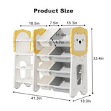 Kids Bookshelf and Toy Storage, 4-Tier Toys W/8 Removable Storage Bins, Kids Toy Storage W3101P313253