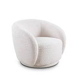 Swivel Accent Chair, Boucle Fabric Upholstered Barrel Chair, Single Sofa Single Armchair for Living W2664P263294