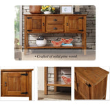 ZNTS 48'' Solid Wood Sideboard Console Table with 2 Drawers and Cabinets and Bottom Shelf, Retro Style W120270247