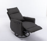 038-Cotton Linen Fabric Swivel Rocking Chair Glider Rocker Recliner Nursery Chair With Adjustable W527134471