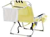 63*70*99cm Heightened Oxford Cloth Silver White Aluminum Tube Bearing 100kg Beach Chair Yellow 60829302