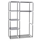 ZNTS 64" Portable Closet Storage Organizer Wardrobe Clothes Rack with Shelves Gray 48294238