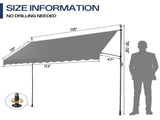 118.1"D x 47.2"W x"H Retractable Awning Grey 70526258