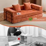 Floor,Compression Sofa,Convertible Floor Sofa Bed-with Pillow Back Support Armrest,Comfy Futon 61809724