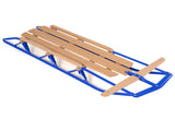 Classic Winter Sled - Sit/Lie Dual-Use, Pre-Drilled Steering Bar, Outdoor Snow Fun-Blue 98306168