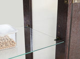 2 Doors Curio Cabinet with Tempered Glass Doors, Curio Cabinets with Mirrored Back Panel and 65434704