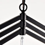8-Light Farmhouse Kitchen Chandeliers, Matte Black and Sliver Vintage Rustic Cage Light Fixture W1592P210020