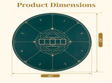 40" Round Foldable Poker Table Top Mat Non-Slip Rubber Base, Portable Casino-Grade Poker Mat 38344470