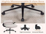 Criss Cross Chair with Flip-Up Arms, Faux Leather Cross Legged Office Chair with Adjustable Height & 89058747