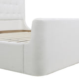 Brooks Contemporary Tufted Shelter Platform Bed, King, Antique White Polyester B2719P238239