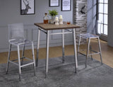 Oak and Chrome Square Bar Table B062P185732