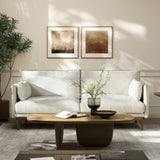 Haven 83" Flange Arm Oak Wood Sofa, Marled Gray Chenille B2719P238350