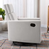 Modern Upholstered Rocker Nursery Chair Plush Seating Glider Swivel Recliner Chair, Beige 06954011