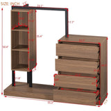 ZNTS Wardrobe with 4 Drawers and 3 Shelves,Espresso N820P196888P