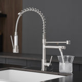 Commercial Kitchen Faucet with Pull Down Sprayer, Stainless Steel Single Handle Single Lever Kitchen W1932P224880