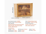 Corner Bread Box for Kitchen Counter, Double-Layer Bamboo Bread Storage Container, Wooden Breadbox 18925663