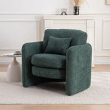 Round Corner Modern Dining Chair - Stylish Single Seat for Modern Spaces Green W3206P298326
