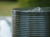 19.5x19.5x43.5" Large Concrete Cylinder Green & Brown Ribbed Water Fountain, Outdoor Bird Feeder / W2078125151