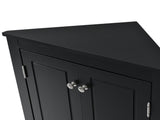 Black Triangle Bathroom Storage Cabinet with Adjustable Shelves, Freestanding Floor Cabinet for Home 62126568
