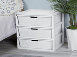 (2 pack) Wide 3 Drawer Tower, Plastic Storage Organizer with Removable Decorative Bins, Easy to 67808131