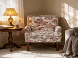 Accent Chair, Floral Armchair, Nailhead Trim, Red and white Decor, Solid Wood Legs, Farmhouse 38974784