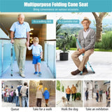 Folding Seat Cane 5-Level Height Adjust, LED Light, Anti-Slip Pads, Aluminum Alloy, Bonus 41483746