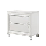 Glamorous Pearl White Finish Nightstand with Drawers Storage Durable Acrylic Legs Wooden Modern B2741P324365