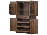 71" Tall Kitchen Pantry Cabinet with 3 Pull Out Cabinet Organizers, Farmhouse Embossed Texture 64134136