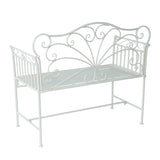 White Garden Bench,Outdoor Patio Bench with Armrests 47237753