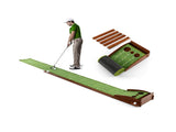 10ft Golf Putting Mat - Automatic Ball Return, 3 Hole Sizes , BrownGreen 52404563