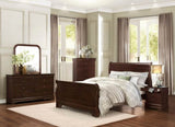 Louis Philippe Style 1pc Chest of Drawers Brown Cherry Finish Okume Veneer Bedroom Furniture B01146480