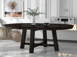 TREXM Farmhouse Round Extendable Dining Table with 16" Leaf Wood Kitchen Table WF291263AAP
