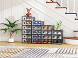 Black Small 18-Piece Shoe Storage Box Set 33x23x14cm, Plastic Mesh & Stackable Design 27129461