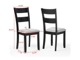 6pc Dining Set Rectangular Table Features Weathered Gray Finish Wood Grain Wide Slat Backs Padded B2741P411550