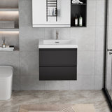 24" Floating Bathroom Vanity with Sink, Modern Wall-Mounted Bathroom Storage Vanity Cabinet with W1573P152691