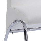White and Chrome Armless Solid Back Side Chair B062P182720