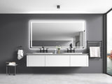 84 x 48 Inch LED Bathroom Mirror with Front and Backlight, Wall Mounted Vanity Mirror with Aluminum W2287P282063