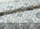 6 Piece Cotton Percale Quilt Set with Throw Pillows Aqua King/Cal King B035129022