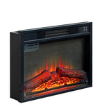 ZNTS 23" Electric Fireplace, 3DInfrared Black Fireplace Electric Insert Heater, with IR Remote Control, 92000032